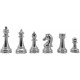 Classic Chess Set Handmade Pieces and Natural Solid Wooden Chess Board with Pearl Design Around Board and Drawers Storage Inside (Gold-Silver)