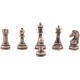 Classic Antique Copper Chess Set Handmade Pieces and Natural Solid Wooden Chess Board with Pearl Design Around Board and Storage Inside King 2.96 inc