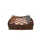 Ancient Egyptian Figured Oval 3D Arena Wooden Chess Set