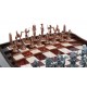 Ancient Egyptian Figured Oval 3D Arena Wooden Chess Set