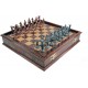 Medieval British Army Copper Metal Chess Set, Handmade Adult Chess Set, Handmade Figures, Natural Wood Chessboard, Handmade Metal Chess Set, Storage with Lid