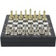 Antique Copper Classic Metal Chess Set for Adults,Handmade Pieces and Different Design Wooden Chess Board with Storage (Silver - Gold)