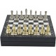 Antique Copper Classic Metal Chess Set for Adults,Handmade Pieces and Different Design Wooden Chess Board with Storage (Silver - Gold)