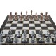  Classic Antique Copper Chess Set for Adults,Handmade Pieces and Marble Design Wood Chess Board King 2.96 inc