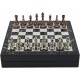 Antique Copper Classic Metal Chess Set for Adults,Handmade Pieces and Different Design Wooden Chess Board with Storage