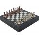 Antique Copper Classic Metal Chess Set for Adults,Handmade Pieces and Different Design Wooden Chess Board with Storage