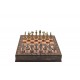 Metal Egyptian Chess Set Antique and Handmade Solid Wood Chested Chess Board