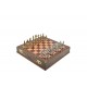 Metal Egyptian Chess Set Antique and Handmade Solid Wood Chested Chess Board