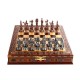 Metal Egyptian Chess Set Antique and Handmade Solid Wood Chested Chess Board