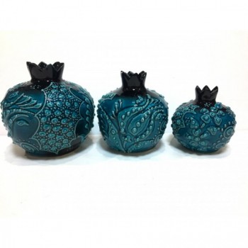 Ceramic Turquoise Triple Pomegranate Set
