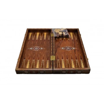 Handmade, Solid Wood, Pearlescent, Rose, Big Backgammon