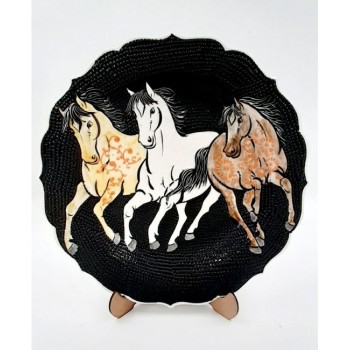 30cm Ceramic Special Horse Figured Gilding Decorative Plate
