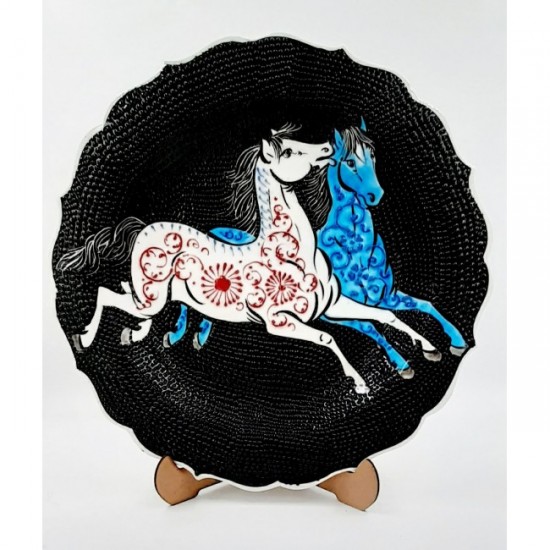 30cm Ceramic Special Horse Figured Gilding Decorative Plate